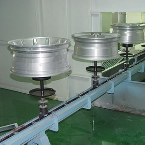 Car wheel coating line